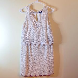 Topshop cream overlay crochet dress!